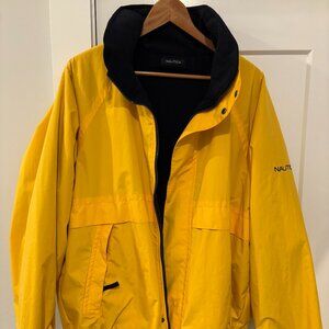 VINTAGE Nautica Cold Weather Rain Jacket Mens Large Yellow